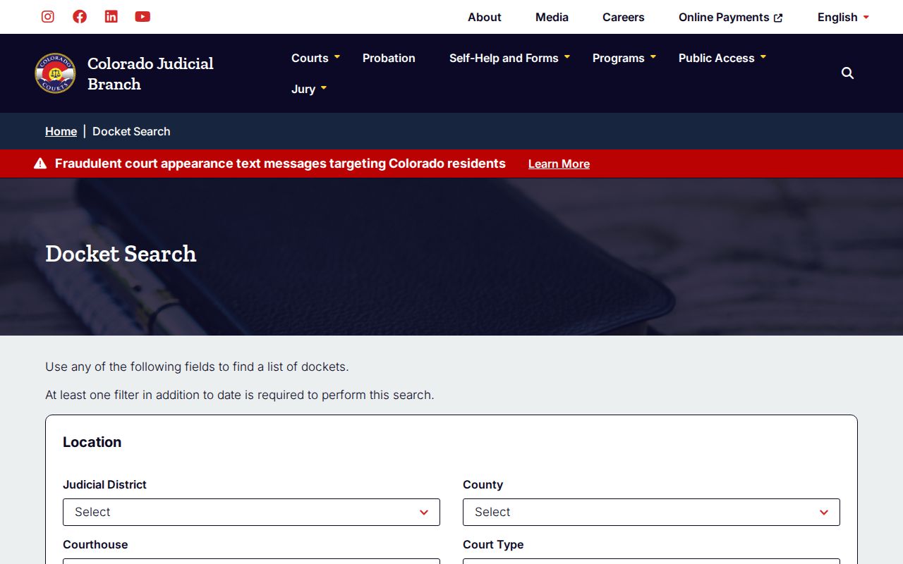 Douglas County warrant lookup public docket filters