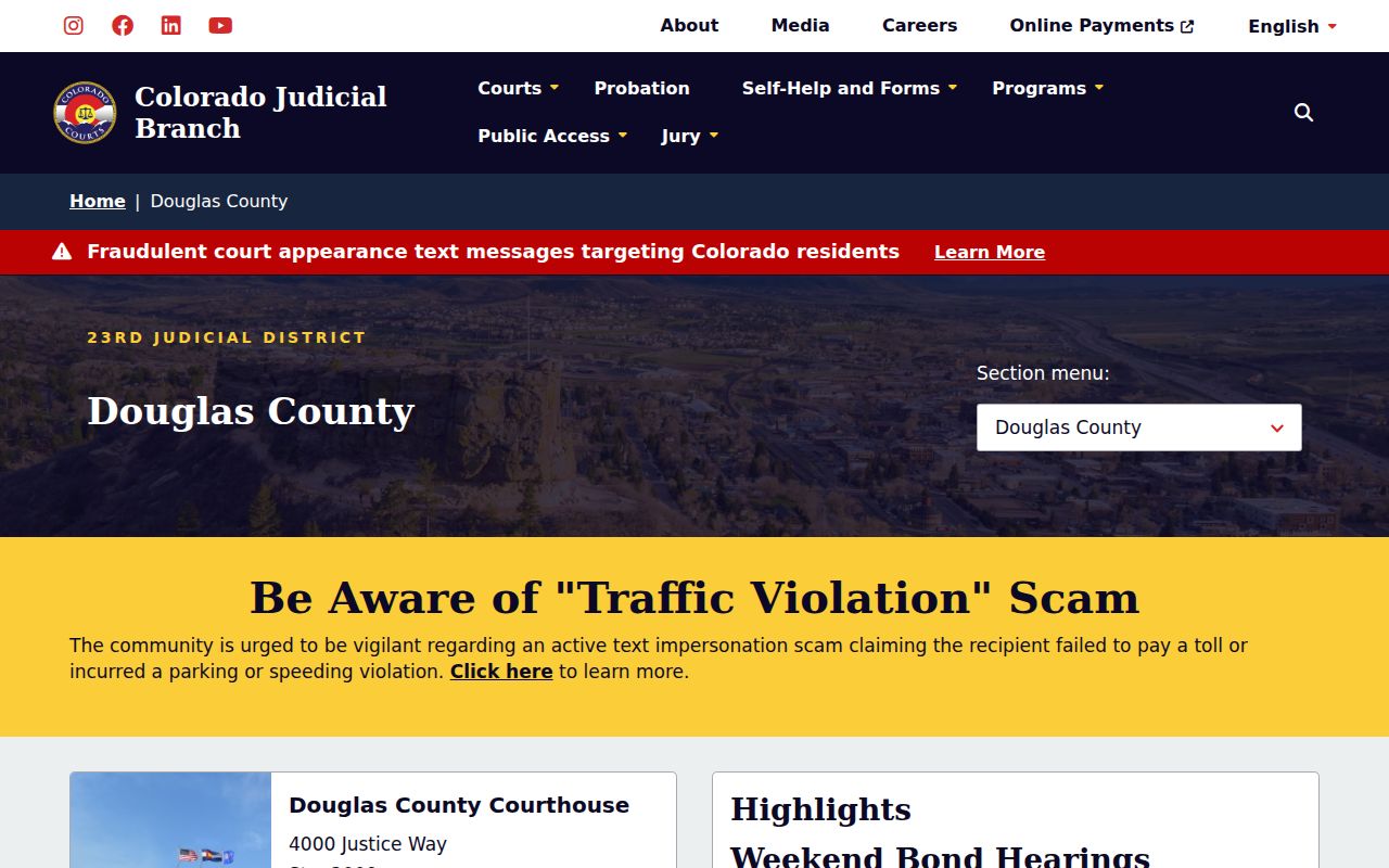 Douglas County outstanding warrant courthouse information
