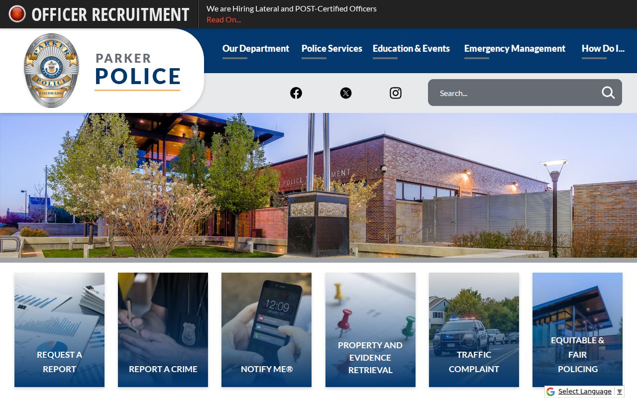 Parker warrant search official Parker Police contact and records gateway