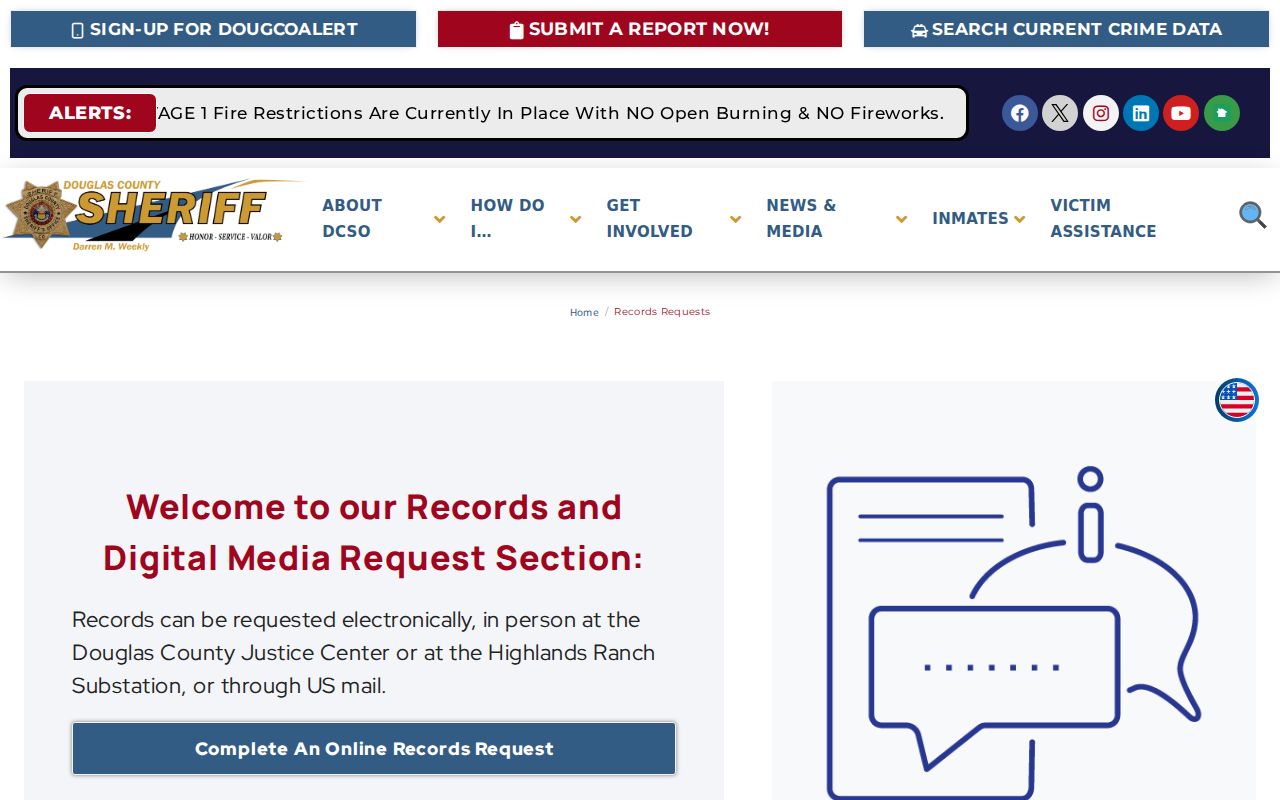 Douglas County warrant records request options under CORA and CJRA
